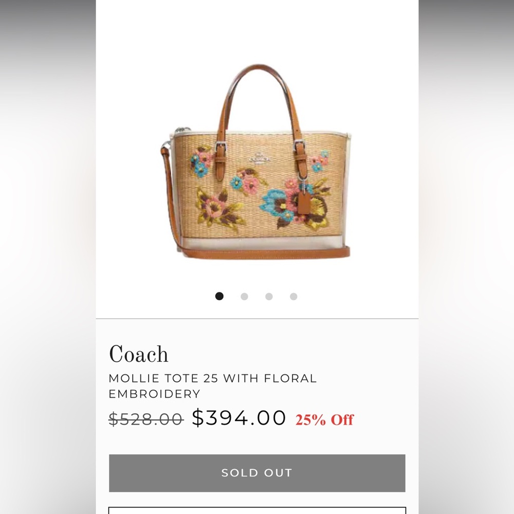 NWT embroidered COACH tote 🧸